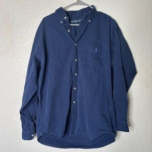 Vintage Ralph Lauren Men's Blue Shirt size L